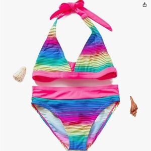 Girls Two Piece Colorful Swimwear  Bikini Set Sz. 8